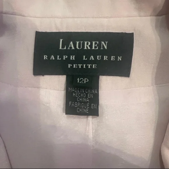 Lauren Ralph Lauren Silk Linen Blazer Blush Pink / Lightweight Jacket - Picture 4 of 6
